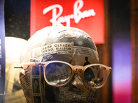 KRAKOW, POLAND - NOVEMBER 21:   
Ray-Ban glasses displayed on a mannequin in the Ray-Ban shop window, on November 21, 2024 in Krakow, Poland...