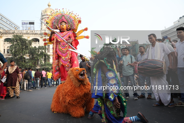 Job seekers and teachers shout slogans demanding the requirement for fifty thousand vacant posts as they take part in a protest march in Kol...