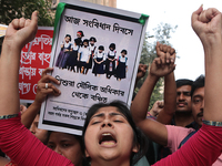 An unemployed primary teacher takes out a rally in Kolkata, India, on November 26, 2024, and blocks the arterial Dorina crossing in the hear...