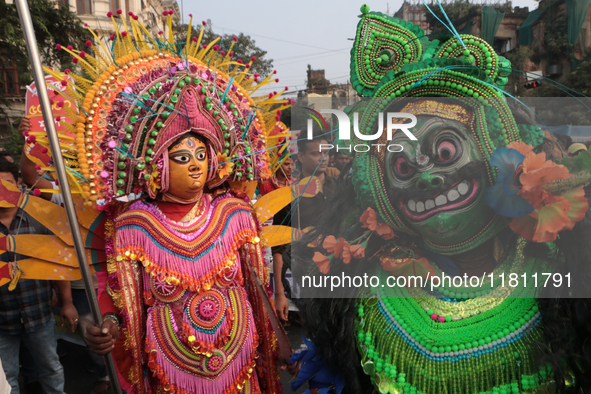 An unemployed primary teacher takes out a rally in Kolkata, India, on November 26, 2024, and blocks the arterial Dorina crossing in the hear...