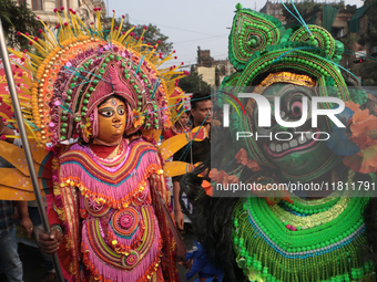 An unemployed primary teacher takes out a rally in Kolkata, India, on November 26, 2024, and blocks the arterial Dorina crossing in the hear...