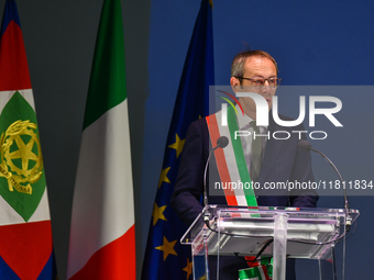 Giorgio Abonante, mayor of Alessandria, attends the 30th anniversary of the flood that hits Alessandria and the neighboring municipalities,...