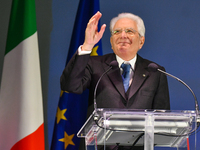 Sergio Mattarella, President of the Italian Republic, attends the 30th anniversary of the flood that hit Alessandria and the neighboring mun...