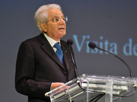 Sergio Mattarella, President of the Italian Republic, attends the 30th anniversary of the flood that hit Alessandria and the neighboring mun...