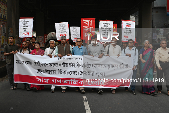 Activists Of Left Democratic Alliance Stage A Protest Rally Demanding Exemplary Punishment For The Attackers On Political Party's Rallies, N...