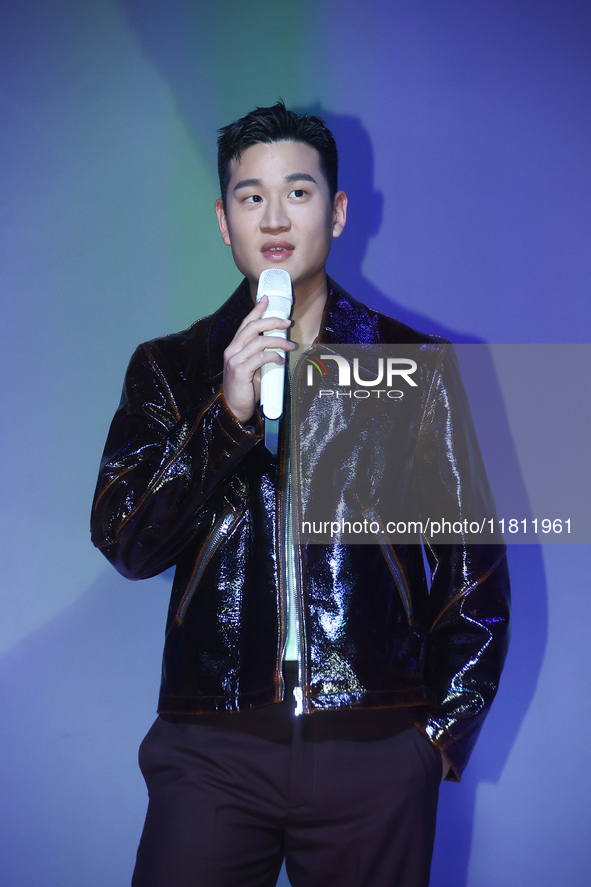 Singer Eric attends a press conference to release his new album in Taipei, Taiwan province, China, on November 26, 2024. 