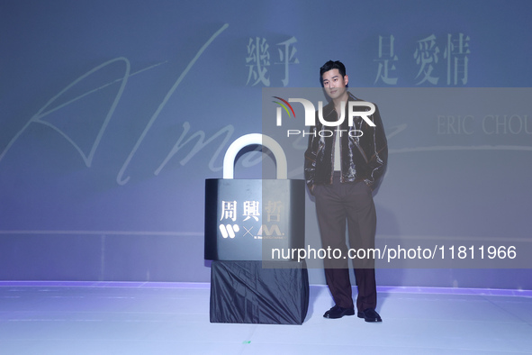 Singer Eric attends a press conference to release his new album in Taipei, Taiwan province, China, on November 26, 2024. 