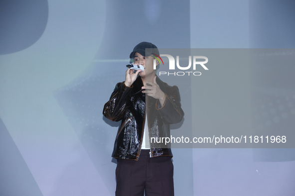 Singer Eric attends a press conference to release his new album in Taipei, Taiwan province, China, on November 26, 2024. 