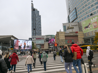 WARSAW, POLAND - NOVEMBER 19:   
A busy road crossing near the Zlote Tarasy commercial center in Warsaw, on November 19, 2024 in Warsaw, Pol...