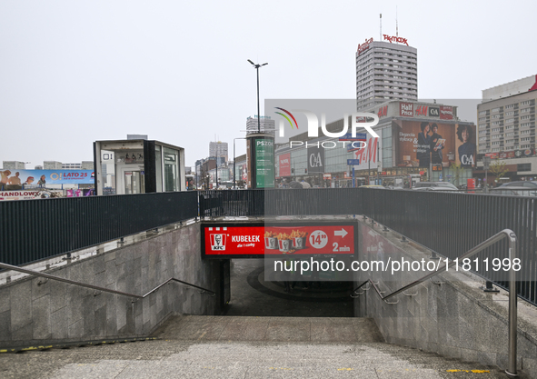 WARSAW, POLAND - NOVEMBER 19:   
An underground passage in central Warsaw with a KFC advertisement displayed on the wall, on November 19, 20...