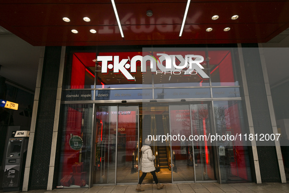 WARSAW, POLAND - NOVEMBER 19:   
The TK Maxx logo displayed at the store entrance in Warsaw, on November 19, 2024 in Warsaw, Poland. 