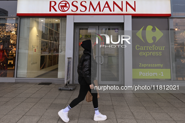 WARSAW, POLAND - NOVEMBER 19:   
The Rossmann logo displayed at the entrance to a retail store, on November 19, 2024 in Warsaw, Poland. 