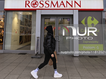 WARSAW, POLAND - NOVEMBER 19:   
The Rossmann logo displayed at the entrance to a retail store, on November 19, 2024 in Warsaw, Poland. (