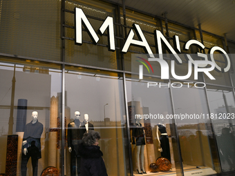 WARSAW, POLAND - NOVEMBER 19:   
The Mango logo displayed at the entrance to a retail store, on November 19, 2024 in Warsaw, Poland. (