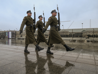 WARSAW, POLAND - NOVEMBER 19:   
The Changing of the Guard at the Tomb of the Unknown Soldier, on November 19, 2024 in Warsaw, Poland. (