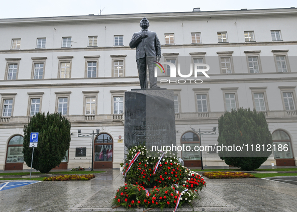 WARSAW, POLAND - NOVEMBER 19:   
The Monument to Polish President Lech Kaczynski in Warsaw, on November 19, 2024 in Warsaw, Poland. 