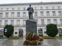 WARSAW, POLAND - NOVEMBER 19:   
The Monument to Polish President Lech Kaczynski in Warsaw, on November 19, 2024 in Warsaw, Poland. (