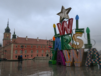 WARSAW, POLAND - NOVEMBER 19:   
Christmas tree and decorations being set up in front of the Royal Castle in Warsaw, preparing for the holid...