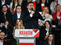 KRAKOW, POLAND - NOVEMBER 24:
Lucjusz Nadberezny, Mayor of Stalowa Wola and a member of the opposition Law and Justice party, introduces Kar...