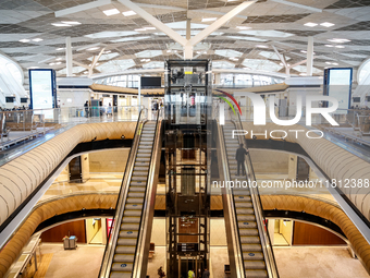 Heydar Aliyev Airport modern architecture is seen in Baku, the capital of Azerbaijan on November 26, 2024. (