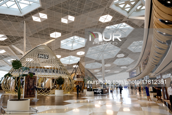 Heydar Aliyev Airport modern architecture is seen in Baku, the capital of Azerbaijan on November 26, 2024. 