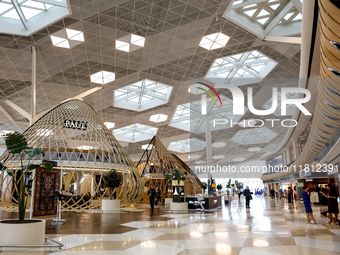 Heydar Aliyev Airport modern architecture is seen in Baku, the capital of Azerbaijan on November 26, 2024. (