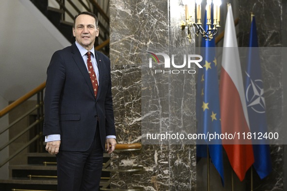 Ukrainian FM Andrii Sybiha meets with his counterpart Radoslaw Sikorski at the Ministry of Foreign Affairs in Warsaw, Poland on 26 November,...