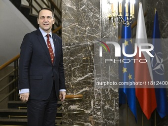 Ukrainian FM Andrii Sybiha meets with his counterpart Radoslaw Sikorski at the Ministry of Foreign Affairs in Warsaw, Poland on 26 November,...