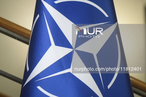 A NATO flag is pictured in Warsaw, Poland, on November 26, 2024. 