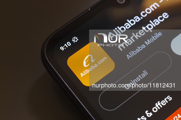 The Alibaba Group app logo appears on the screen of a smartphone in Reno, United States, on November 26, 2024. 