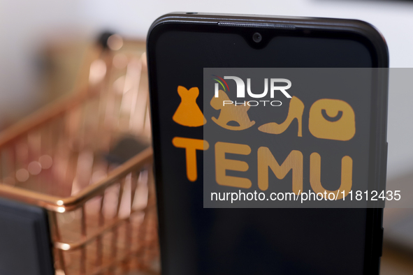 The Temu logo appears on the screen of a smartphone in Reno, United States, on November 26, 2024. 