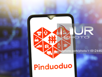 The Pinduoduo logo appears on the screen of a smartphone in Reno, United States, on November 26, 2024. (