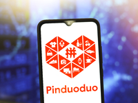 The Pinduoduo logo appears on the screen of a smartphone in Reno, United States, on November 26, 2024. (