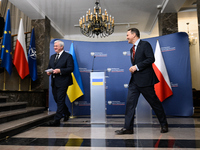 Ukrainian FM Andrii Sybiha (l) meets with his counterpart Radoslaw Sikorski (r) at the Ministry of Foreign Affairs in Warsaw, Poland on 26 N...