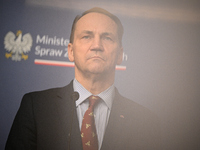 Polish FM Radoslaw Sikorski is seen at the Ministry of Foreign Affairs in Warsaw, Poland on 26 November, 2024. (