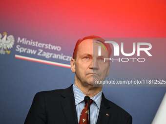 Polish FM Radoslaw Sikorski is seen at the Ministry of Foreign Affairs in Warsaw, Poland on 26 November, 2024. (