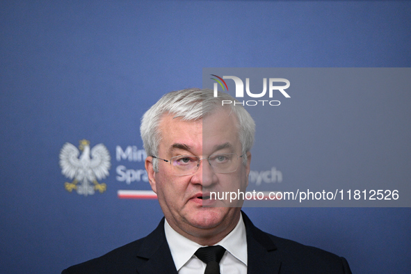 Ukrainian FM Andrii Sybiha is seen during his meeting with his Polish counterpart Radoslaw Sikorski at the Ministry of Foreign Affairs in Wa...