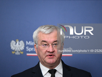 Ukrainian FM Andrii Sybiha is seen during his meeting with his Polish counterpart Radoslaw Sikorski at the Ministry of Foreign Affairs in Wa...