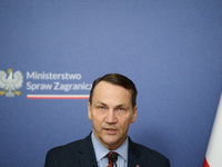 Polish FM Radoslaw Sikorski is seen at the Ministry of Foreign Affairs in Warsaw, Poland on 26 November, 2024. (