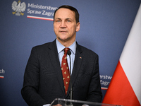 Polish FM Radoslaw Sikorski is seen at the Ministry of Foreign Affairs in Warsaw, Poland on 26 November, 2024. (