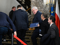 Ukrainian FM Andrii Sybiha is seen during his meeting with his Polish counterpart Radoslaw Sikorski at the Ministry of Foreign Affairs in Wa...