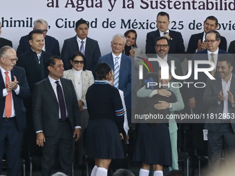 Claudia Sheinbaum Pardo, President of Mexico, participates in the National Agreement for the Human Right to Water and Sustainability at the...