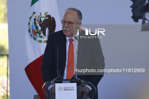 Julio Berdegue, Secretary of Agriculture and Rural Development, speaks during the National Agreement for the Human Right to Water and Sustai...