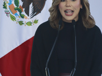 Marina del Pilar Avila, Governor of Baja California, speaks during the National Agreement for the Human Right to Water and Sustainability at...