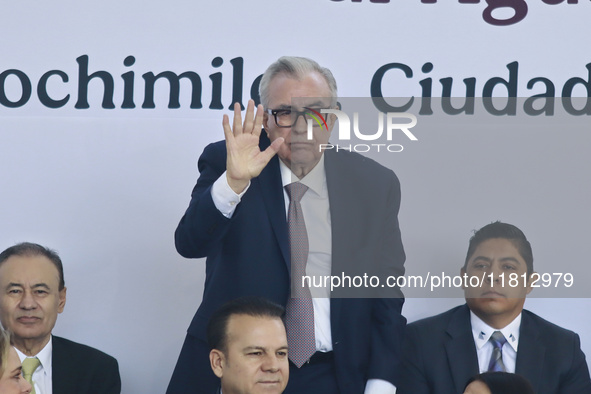 Ruben Rocha Moya, Governor of Sinaloa, participates in the National Agreement for the Human Right to Water and Sustainability at the Ecologi...