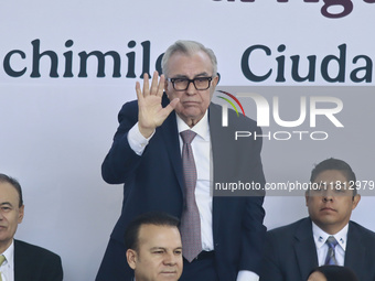 Ruben Rocha Moya, Governor of Sinaloa, participates in the National Agreement for the Human Right to Water and Sustainability at the Ecologi...