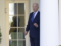 US President Joe Biden delivers remarks about the ceasefire deal on the border between Israel and Lebanon in Washington DC, USA, on November...