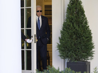 US President Joe Biden arrives to deliver remarks about the ceasefire deal on the border between Israel and Lebanon in Washington DC, USA, o...