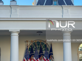 President Biden announces a ceasefire between Israel and Lebanon in the Rose Garden, United States, on November 26, 2024, before heading off...