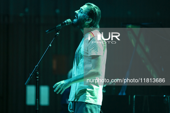 Portuguese singer-songwriter Salvador Sobral performs in the Sugia room at Casa da Musica in Porto, Portugal, on November 26, 2024. 